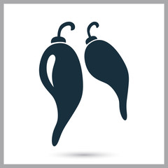Pepper chili simple icon on the background
