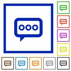 Working chat framed flat icons