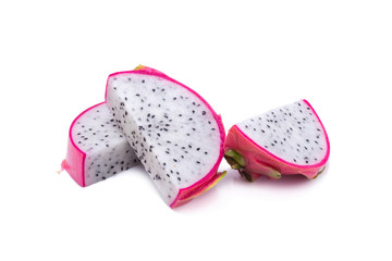 Vivid and Vibrant Dragon Fruit isolated on white background