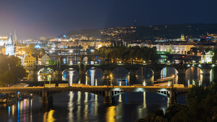 panorama Night Prague, Czech Republic