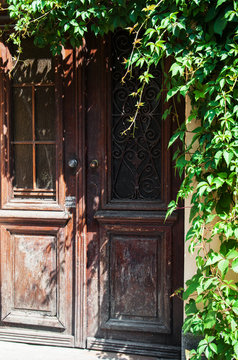 retro wooden door