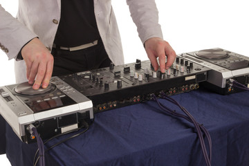DJ with the mixer