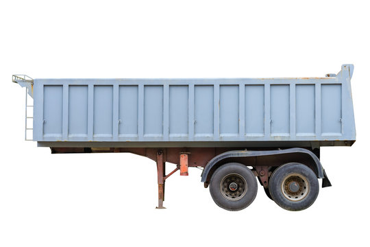trailer for dump truck isolated on white background