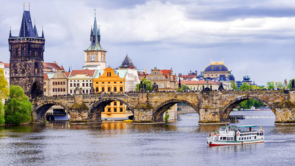 Naklejka na ściany i meble Charles Bridge in Prague, Czech Republic