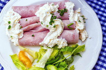 delicious ham rolls with herbs
