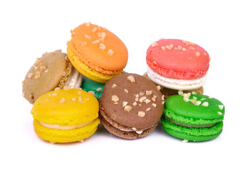 macaroons on white background