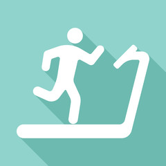 Treadmill icon. Flat design. Vector illustration.