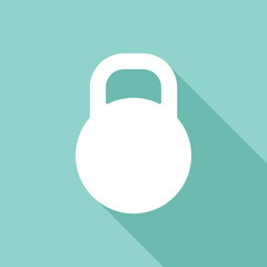 dumbbell vector icon with long shadow.