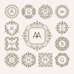 Monogram bage logo vector