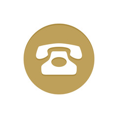 Gold Vector Icon Telephone