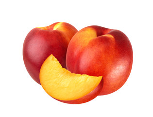 Fototapeta na wymiar Peach or nectarine isolated on white background
