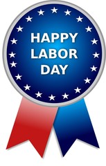 Happy Labor Day, blue banner with stars