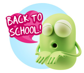 3d Rendering. Love Emoticon Face Kiss Flying Heart Shape saying