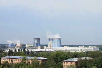 Fototapeta na wymiar Air pollution. City view , Moscow, Russia