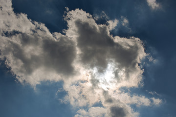 Sky whit clouds and sun
