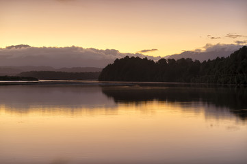 Fototapeta na wymiar Dawn at Okarito Lake