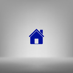 Flat paper cut style icon of house