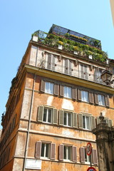 Cityscape in Trastevere district Rome Italy