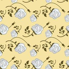 Seamless pattern with roses. Vector clip art.