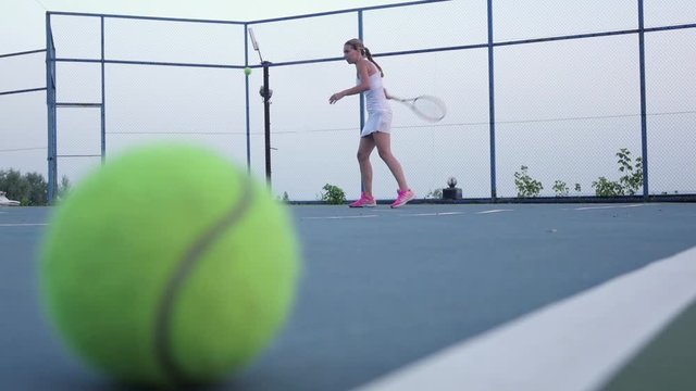 Tennis ball. Slow motion