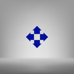 Four arrows solid body flat icon