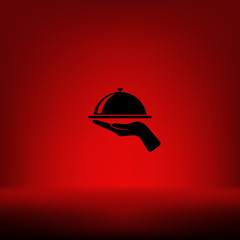 Fototapeta premium Hot proper meal plate vector icon