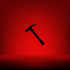 Hammer flat style vector icon