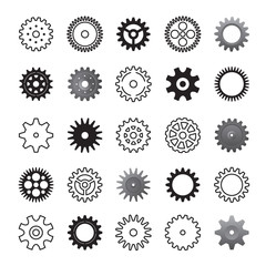 Set of gears. Vector Illustration.