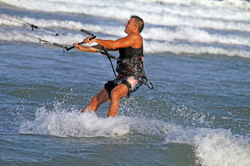Kite surfer, Cullera beach, Valencia, Spain
