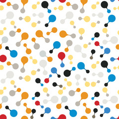 multicolor molecules seamless flat pattern