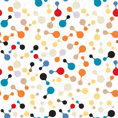 multicolor molecules seamless flat pattern