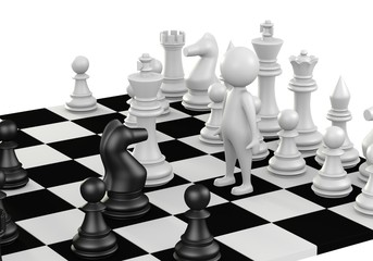 chess game 3D rendering