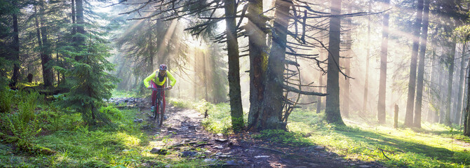 Dawn rays mountain cycling