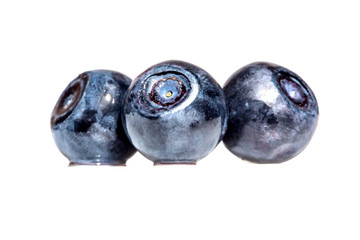 Bilberry macro view isolated on white background