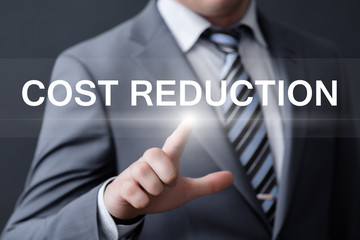 businessman pressing button on virtual screens