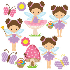 Cute garden fairy vector illustration