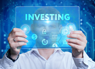 Businessman touching a dashboard with key performance indicator