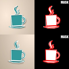 papierowa ikona z cieniem