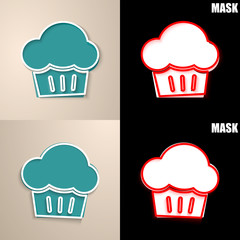 papierowa ikona z cieniem