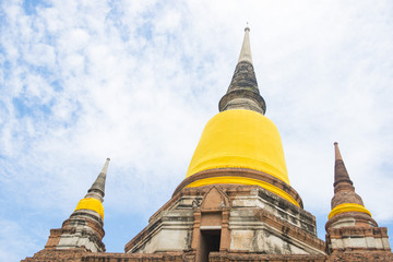 Fototapeta premium ancient and old pagoda at Wat Yai Chai Mongkol , Ayutthaya - Tha
