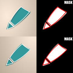 papierowa ikona z cieniem