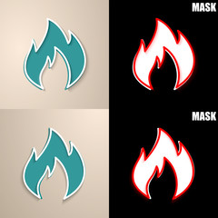 papierowa ikona z cieniem