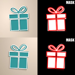 papierowa ikona z cieniem