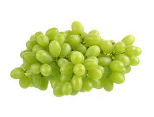 Green grapes isolated on white