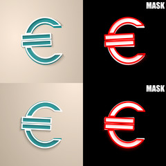 papierowa ikona z cieniem