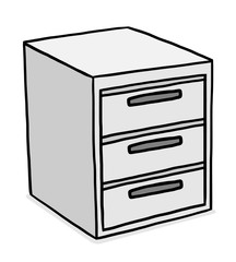 steel cabinet / cartoon vector and illustration, grayscale, hand drawn style, isolated on white background.