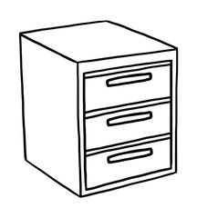 document cabinet / cartoon vector and illustration, black and white, hand drawn, sketch style, isolated on white background.