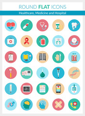 Healthcare, Medicine and Hospital Icons.