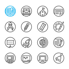 Education icons with White Background 
