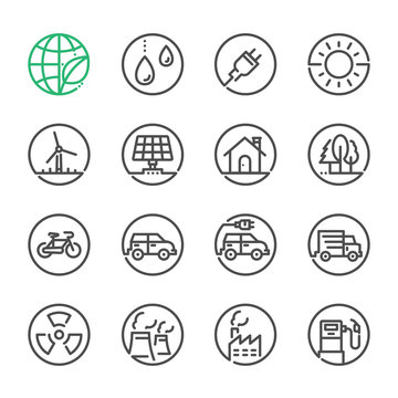 Ecology icons with White Background 